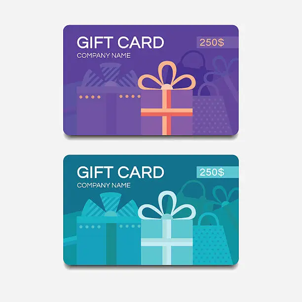 Vector illustration of Vector gift cards