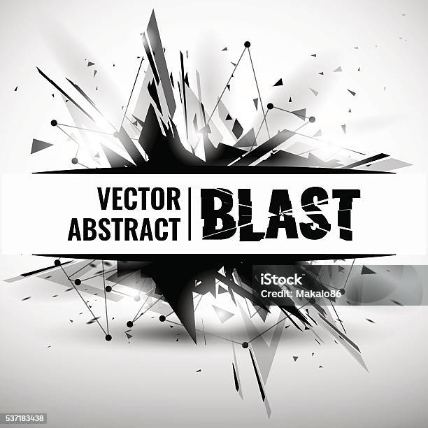 Vector Illustration Of An Abstract Explosion Stock Illustration - Download Image Now - Exploding, Abstract, Triangle - Percussion Instrument