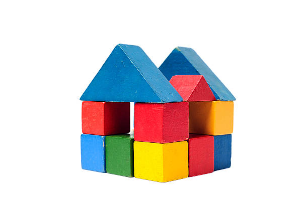 istock House made of old cubes. 537183446