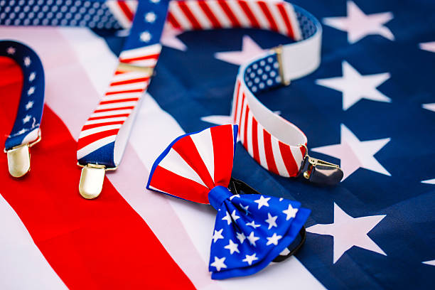 istock American Flag suspenders and bow tie 537183758