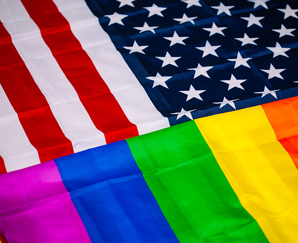 istock American and rainbow flag Close-Up 537183830