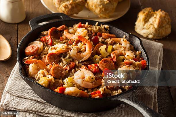 Spicy Homemade Cajun Jambalaya Stock Photo - Download Image Now - Jambalaya, Cajun Food, Food