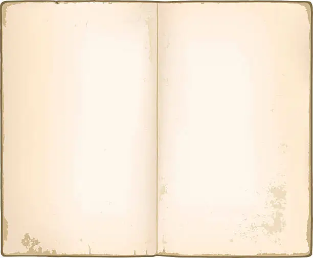 Vector illustration of Blank pages in old notebook