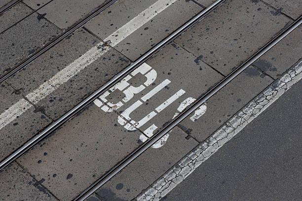 bus lane - word written on asphalt street