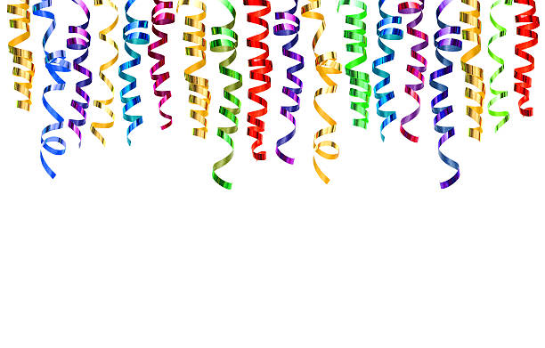 istock Colorful shiny streamer. Carnival party serpentine decoration 537186509