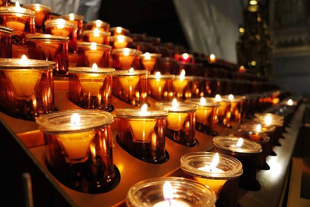 istock Candles in the church 537188049