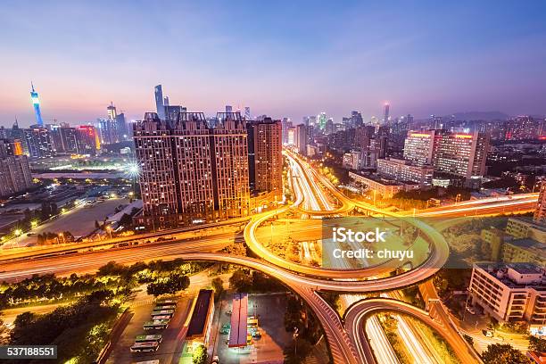 Guangzhou Huangpu Interchange Road Panorama Stock Photo - Download Image Now - Aerial View, Building Exterior, China - East Asia