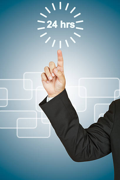 istock Businessman with 24 hour circle 537188673