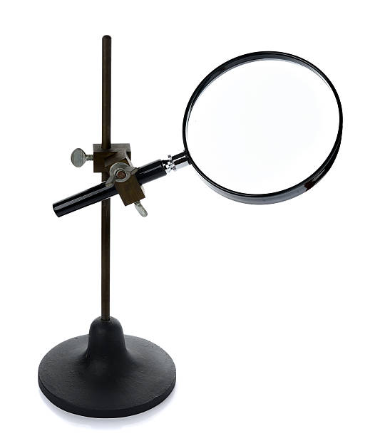 istock Magnify glass with stand isolated on white 537190459