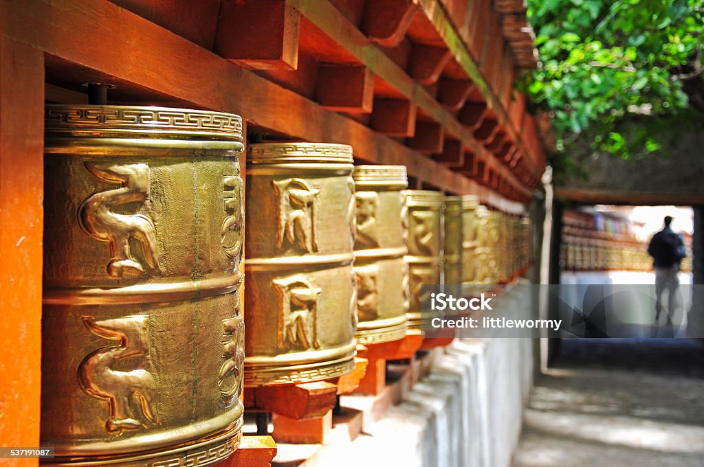 Tibetan prayer wheel Tibetan prayer wheel at Alchi gompa, Ladakh, India Alchi Monastery Stock Photo