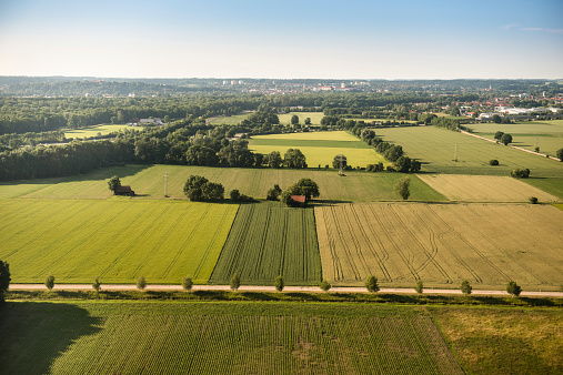 Aerial view of cultivated land on bavaria