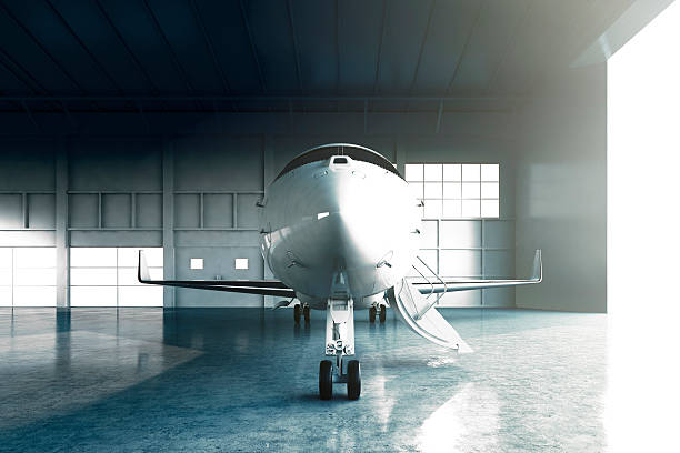 istock Photo of White Glossy Luxury Generic Design Private Jet parking 537206590