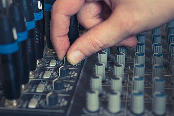 istock music mixer - studio equipment macro 537206682