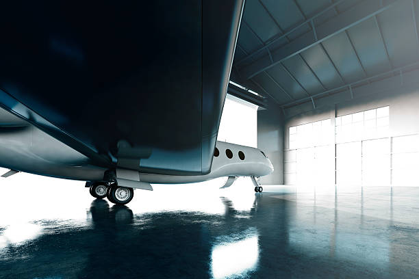 istock Photo of White Glossy Luxury Generic Design Private Jet parking 537206726