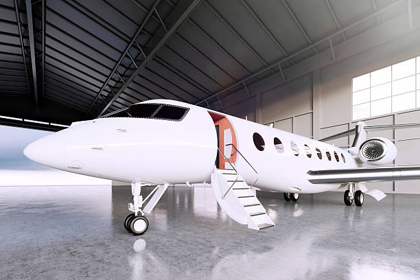 istock Picture of White Matte Luxury Generic Design Private Jet parking 537206872