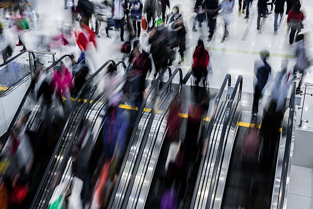 istock Defocued background for crowded people shopping in mall 537208001