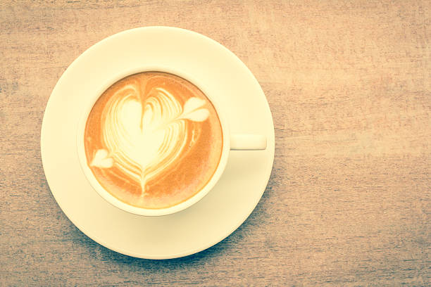 istock Cup of  coffee with heart drawing ,  vintage style 537208031