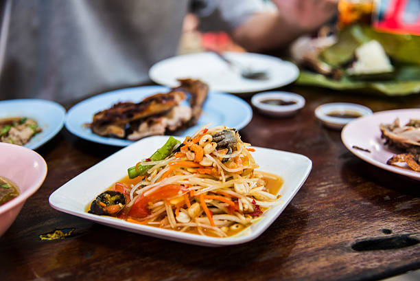 istock spicy papaya salad with salted crab and fermented fish 537208143