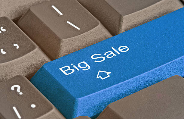 istock Keyboard with key for big sale 537208919