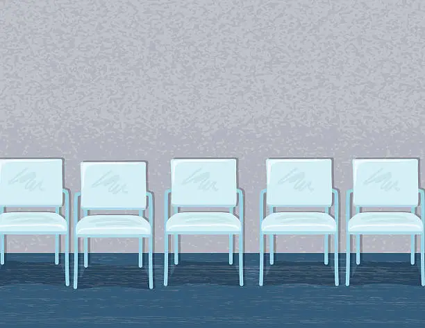 Vector illustration of Chairs Lined Up In An Empty Waiting Room Or Office