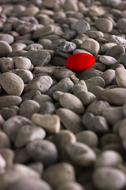 красный камень  - standing out from the crowd individuality contrasts stone стоковые фото и изображения