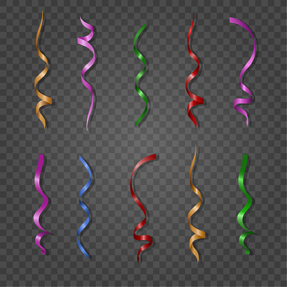 Paperstream Ribbon Paper Color Streamers Paper Ribbons Set Stock Illustration - Download Image ...