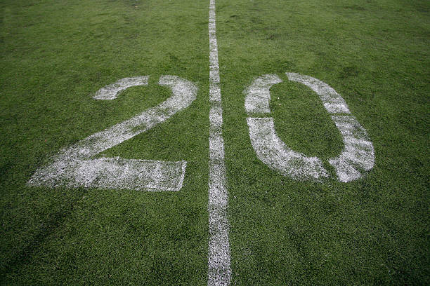 istock 20 Yard Line on American Football Field 537210805