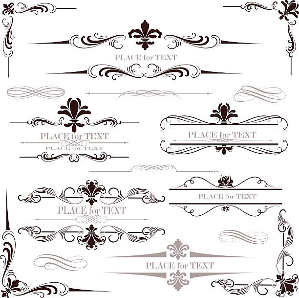 fleur de lys calligraphy design fleur de lys calligraphy design ornate illustrations stock illustrations