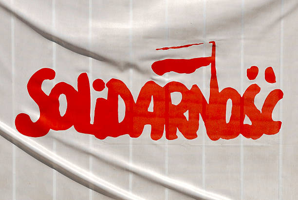 Flag of Solidarnosc in Poland.