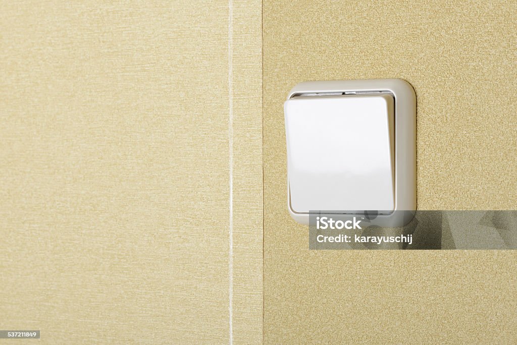Big Electric Switch Big square electric interrupter on the wall Electric Light Stock Photo