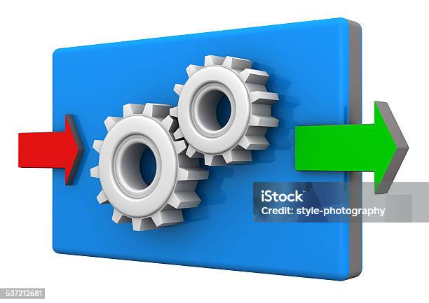 Input Output Gears Stock Photo - Download Image Now - Efficiency, Engineering, Organization