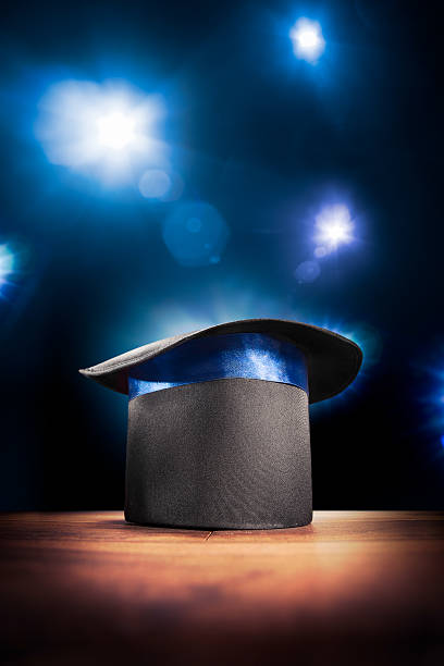 istock High contrast image of magician hat on a stage 537214143