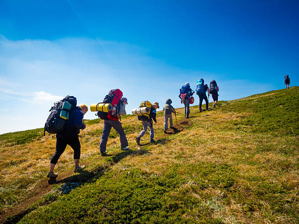 istock Hikers group trekking in Crimea 537214711