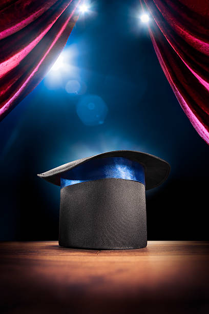 istock High contrast image of magician hat on a stage 537214729