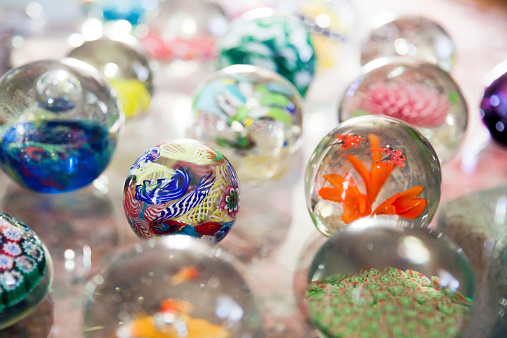 Glass paper weights collection