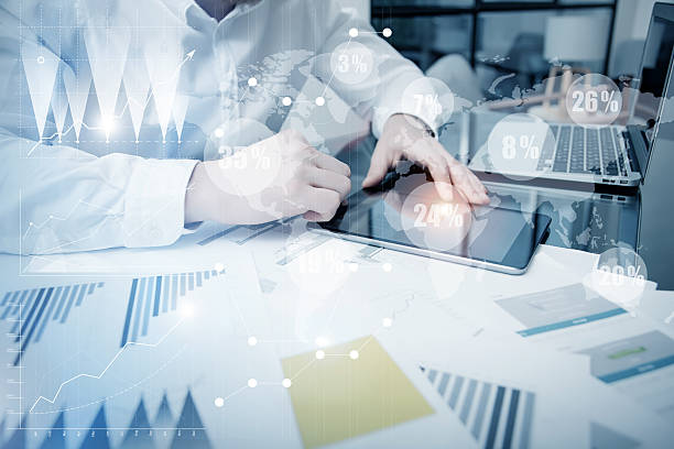 istock Sales Department Work Online Process.Photo Trader working Market Report 537228308