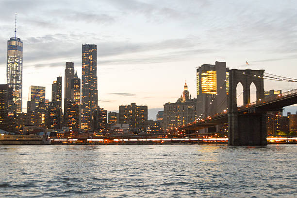 istock Epic New York City Manhattan skyline during sunset 537234816
