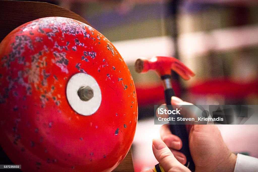 Boxing Ring Bell Boxing Ring Bell with hammer. Boxing - Sport Stock Photo