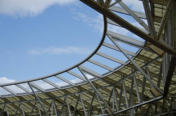 istock White metal construction with blue sky in the background 537235512