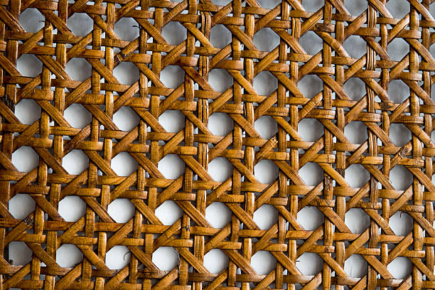 istock Wooden bamboo mesh texture design detail 537236910