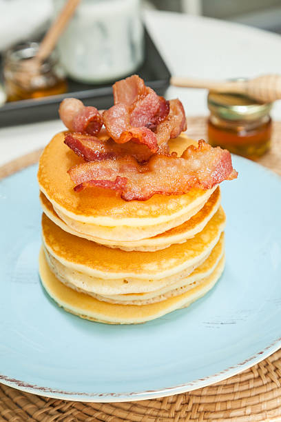 istock Pancakes with Bacon and Honey. Breakfast Scene. 537237250