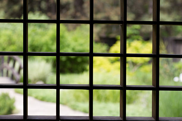 istock wooden lattice on the window 537238434