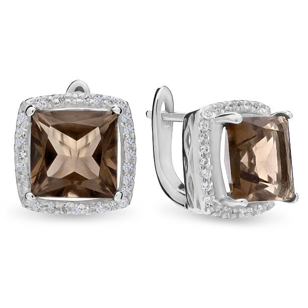 istock Close-up on amber and diamond earrings 537238700