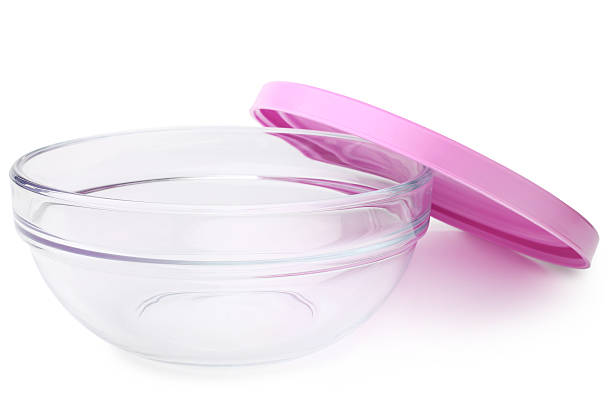 istock Glass food container with pink plastic lid 537240972
