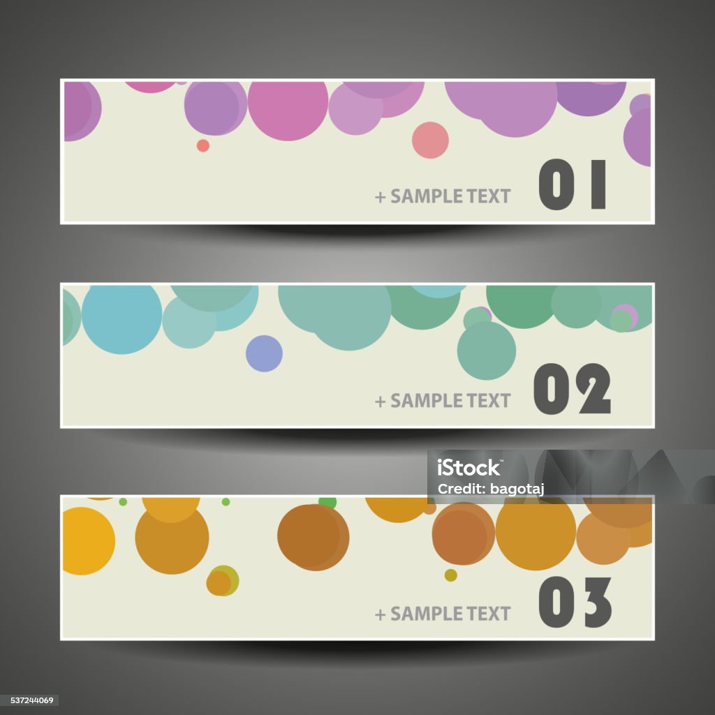 Circular Style Test Header Colorful Vector Set Of Three Header Designs With Circles Stock ...