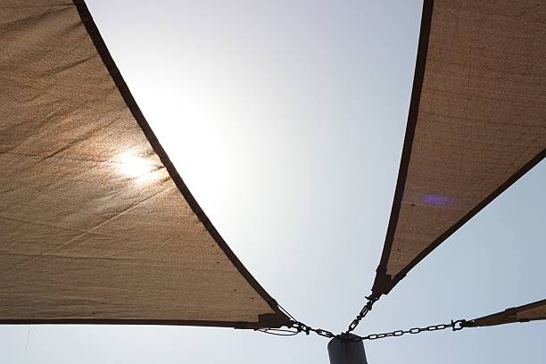 Sunshade sun and blue sky