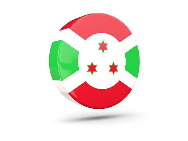 Round icon with flag of burundi. 3D illustration