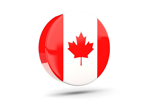 istock Round icon with flag of canada 537244336