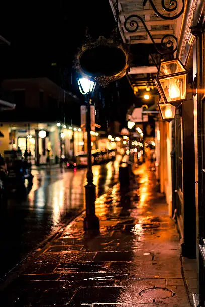 Photo of Rainy Night in Bourbon Street, New Orleans, Louisiana