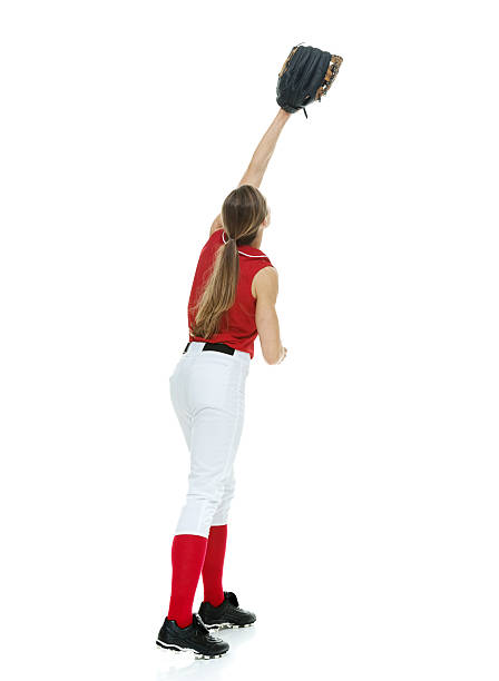 jogador de softbol bate-bola - softball adult catching beautiful - fotografias e filmes do acervo